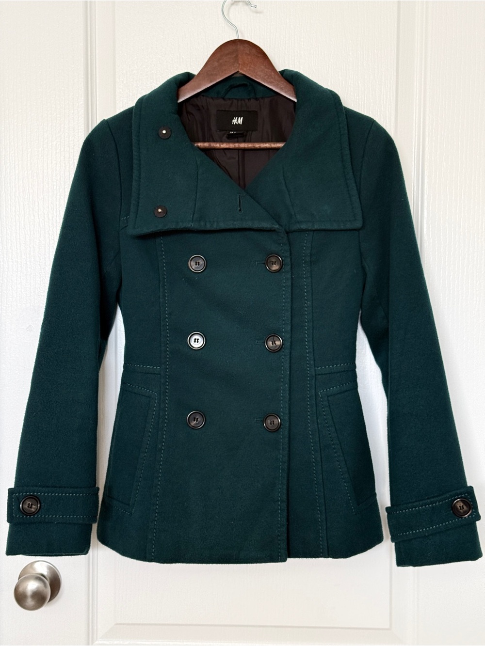 H&M Jackets & Coats | H&M Forest Green Pea Coat Size 2